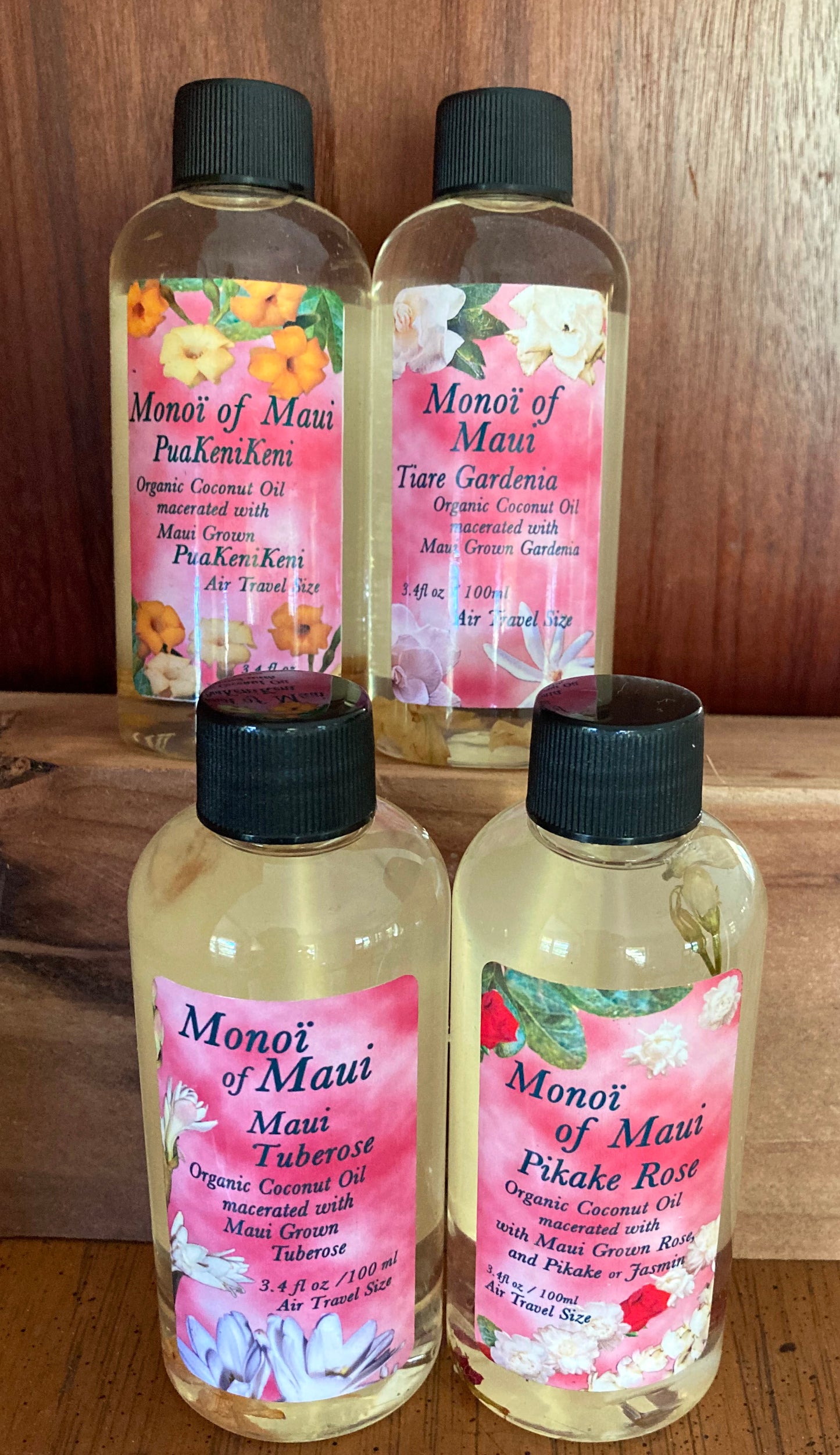 4 types of Organic Monoi Travel size