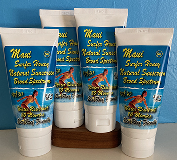 Maui Surfer Honey Sunscreen SPF 30 (3 Ounce) 4 Tube-Pack