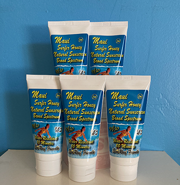 Maui Surfer Honey Sunscreen SPF 30 (3 Ounce) 5 Tube-Pack